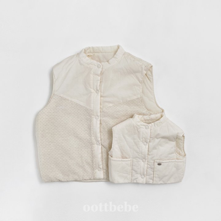 Oott Bebe - Korean Children Fashion - #kidsshorts - Creamy Vest MOM - 4