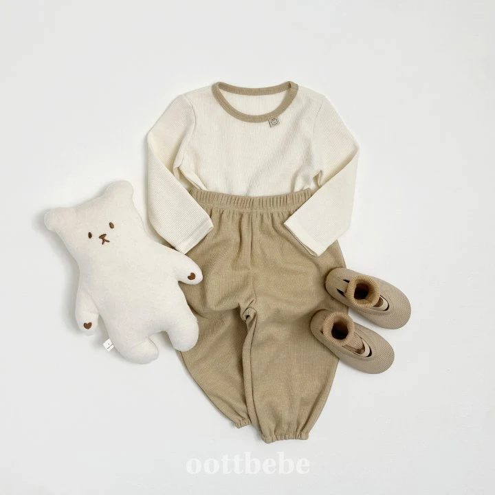 Oott Bebe - Korean Children Fashion - #kidzfashiontrend - Tone Tone Top Bottom Set - 8