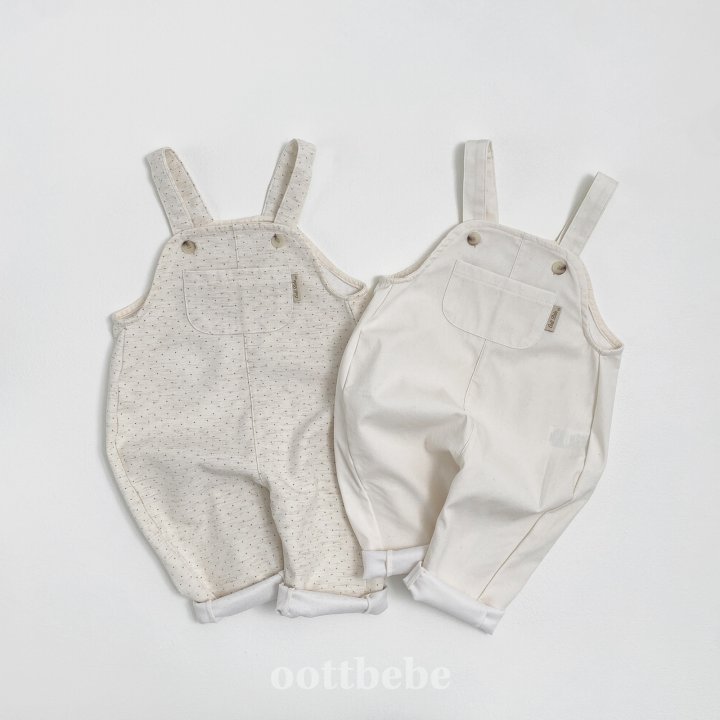 Oott Bebe - Korean Children Fashion - #littlefashionista - Creamy Overalls - 6