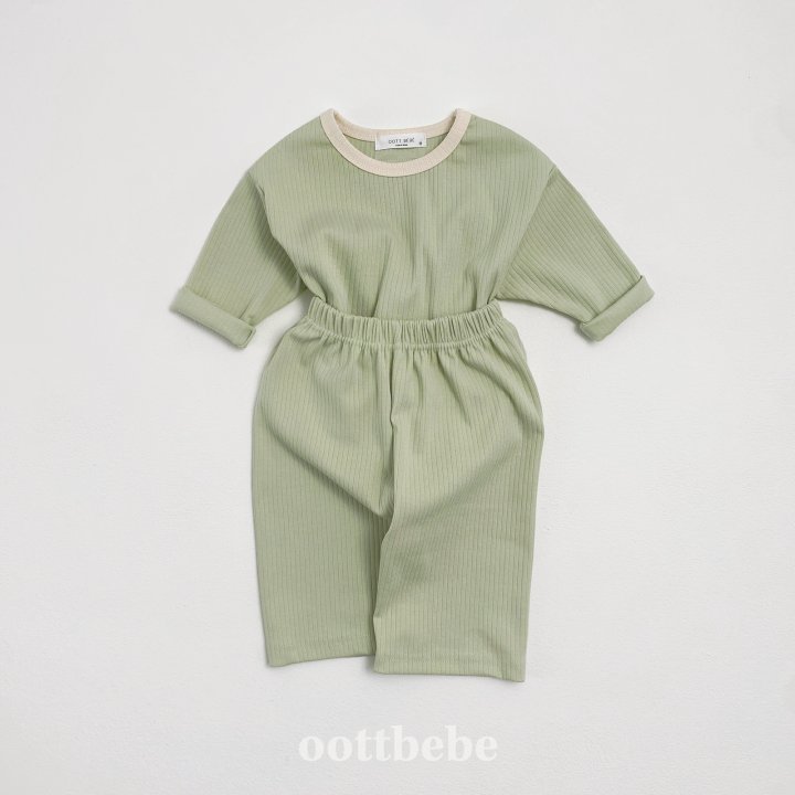 Oott Bebe - Korean Children Fashion - #littlefashionista - Pure Rib Top Bottom Set - 5
