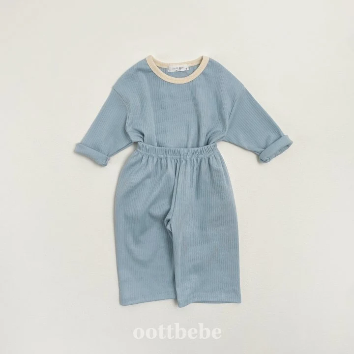 Oott Bebe - Korean Children Fashion - #magicofchildhood - Pure Rib Top Bottom Set - 6
