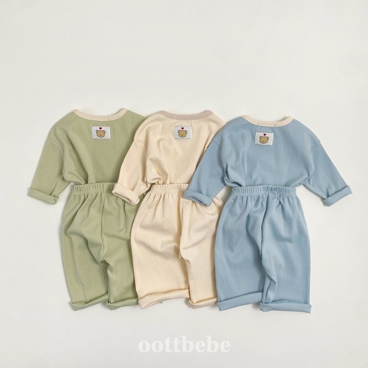 Oott Bebe - Korean Children Fashion - #minifashionista - Pure Rib Top Bottom Set - 7