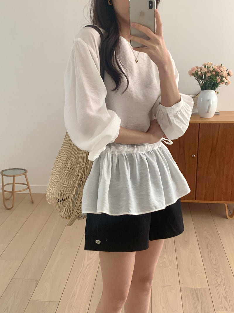Osense - Korean Women Fashion - #momslook - Plain Ruffle Blouse - 3