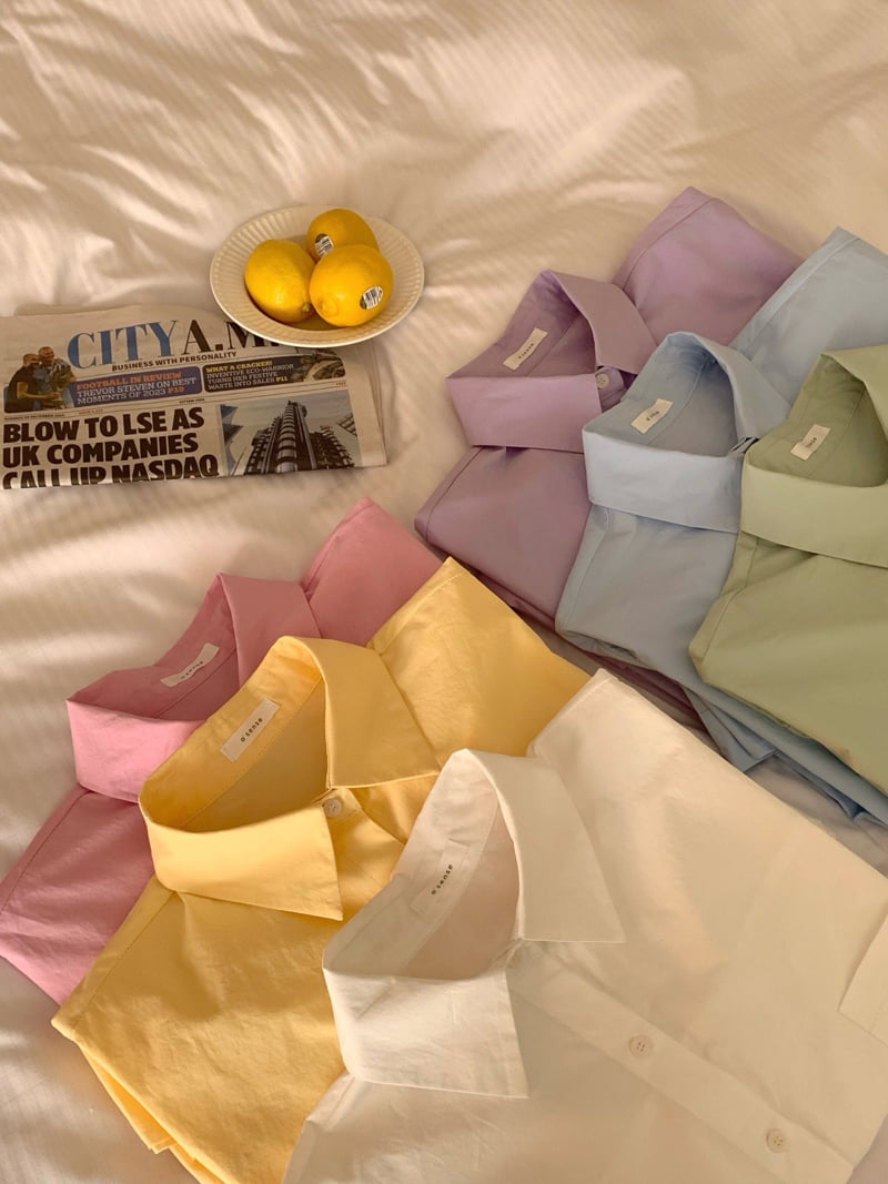 Osense - Korean Women Fashion - #momslook - Pastel Basic Shirt