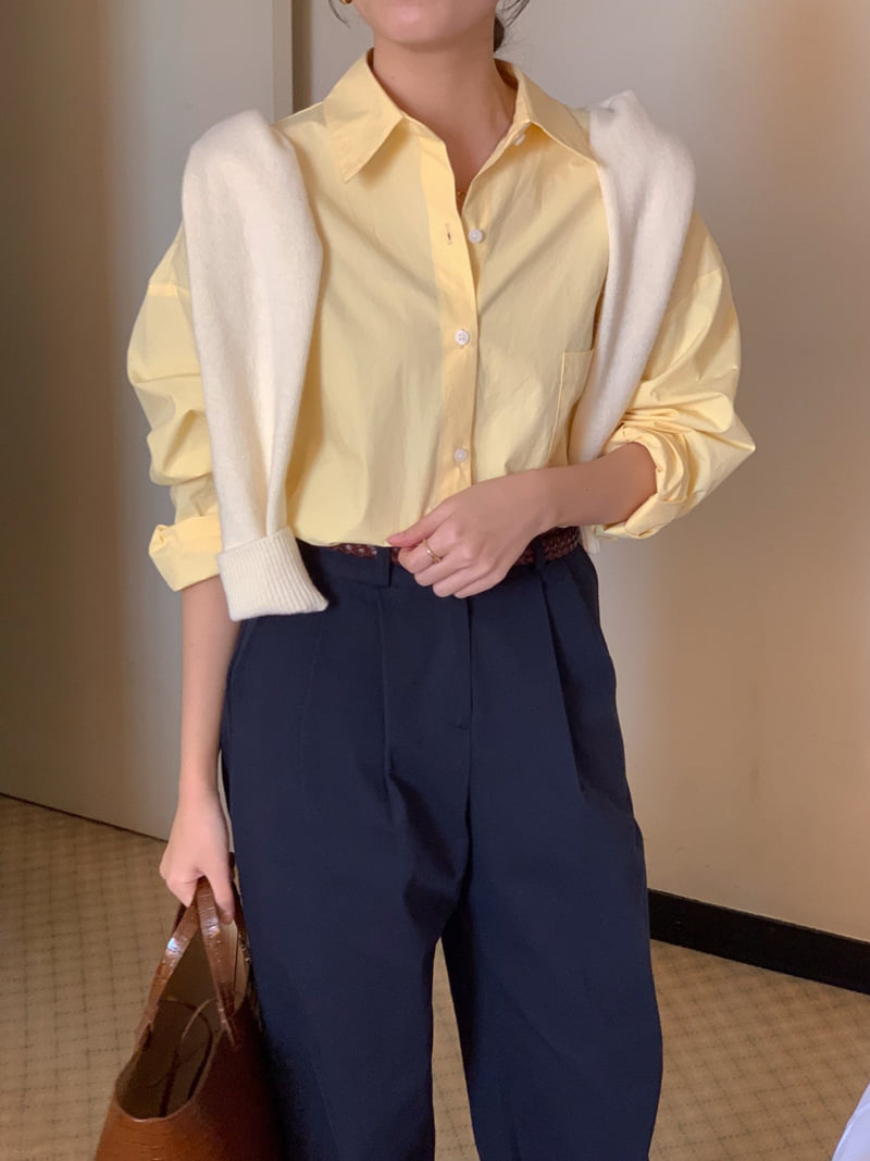Osense - Korean Women Fashion - #momslook - Pastel Basic Shirt - 11