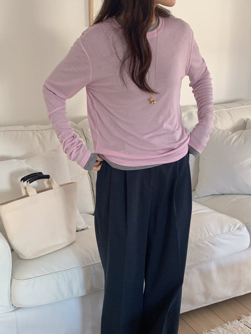 Osense - Korean Women Fashion - #momslook - Basic Tencel Tee - 12