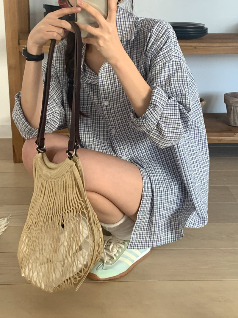 Osense - Korean Women Fashion - #momslook - Friend Check Shirt - 8