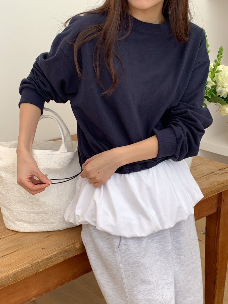 Osense - Korean Women Fashion - #momslook - Balloon Raglan Sweatshirts - 8