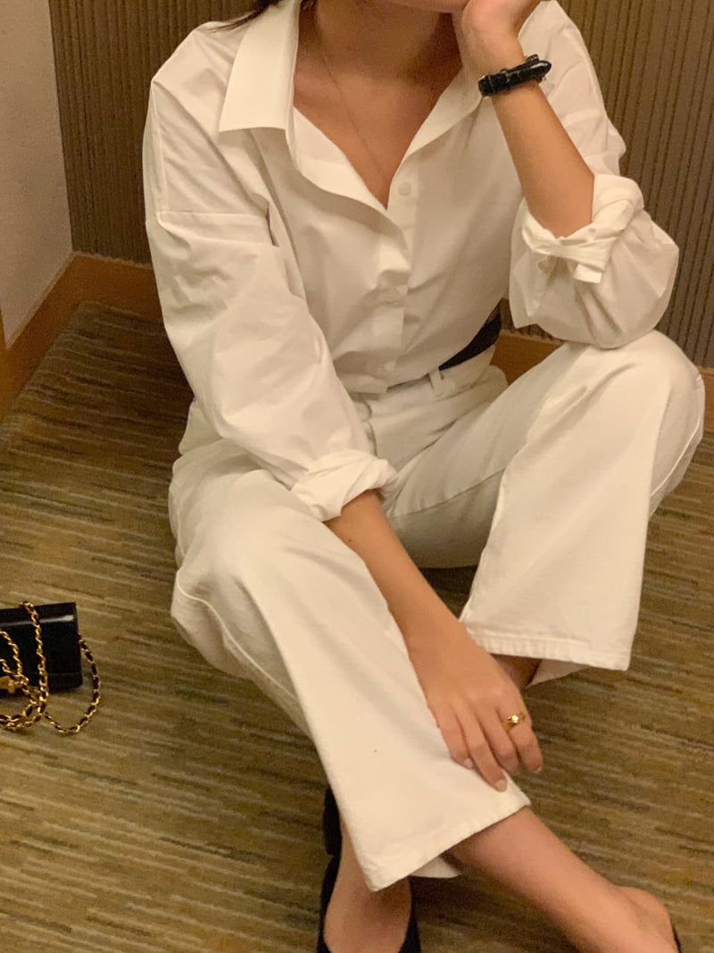 Osense - Korean Women Fashion - #restrostyle - Pastel Basic Shirt - 6