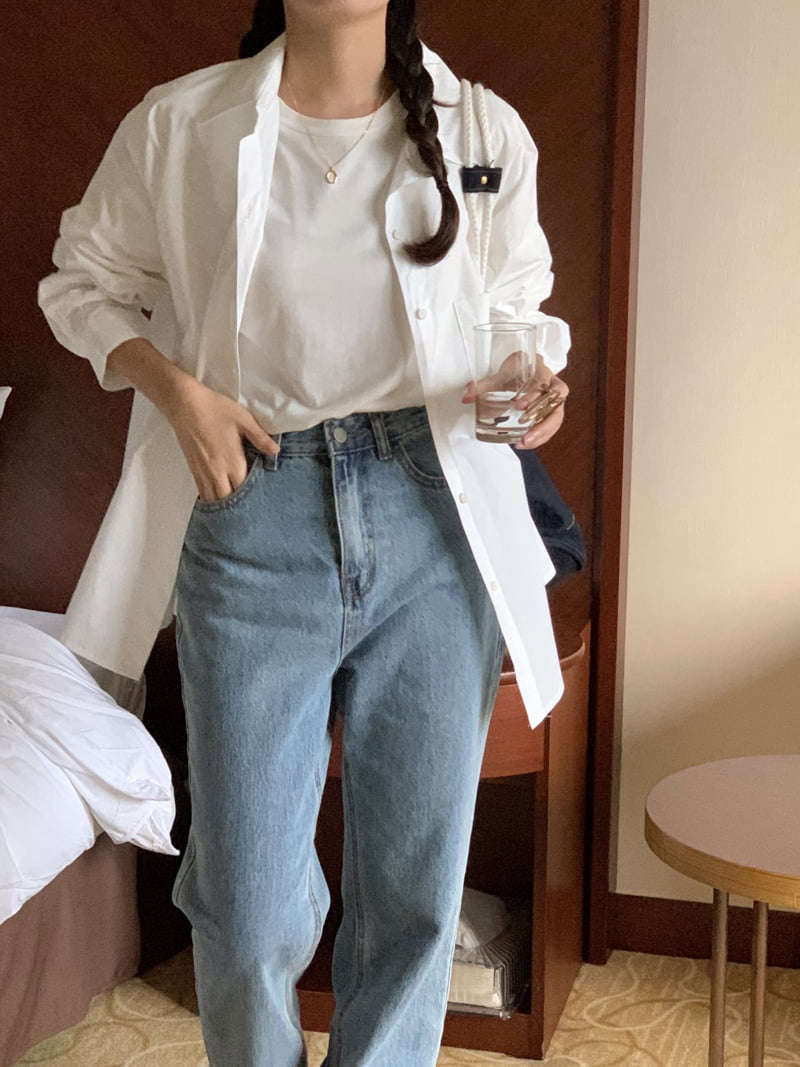 Osense - Korean Women Fashion - #romanticstyle - Pastel Basic Shirt - 7