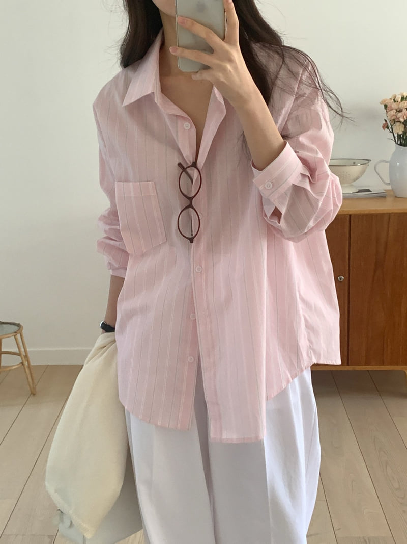 Osense - Korean Women Fashion - #shopsmall - If Stripe Shirt - 2