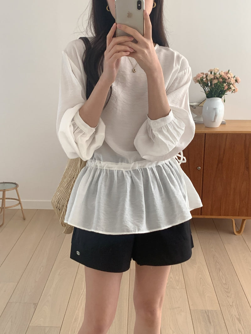 Osense - Korean Women Fashion - #thatsdarling - Plain Ruffle Blouse