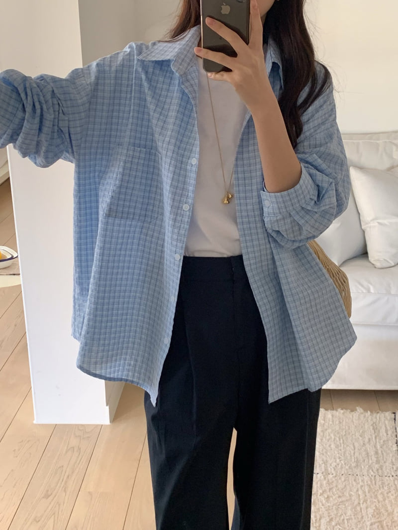 Osense - Korean Women Fashion - #thelittlethings - Friend Check Shirt - 5