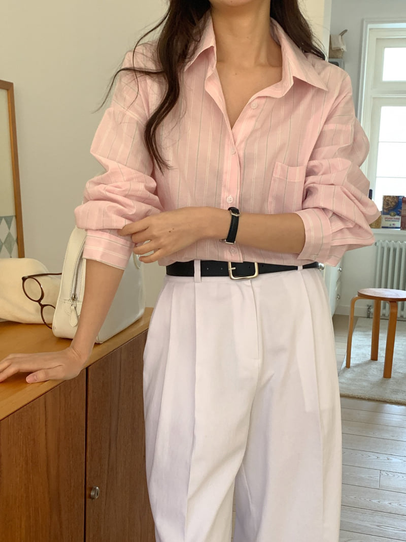 Osense - Korean Women Fashion - #thatsdarling - If Stripe Shirt - 4