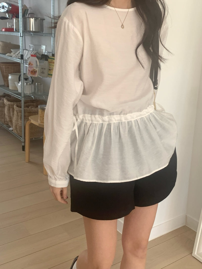 Osense - Korean Women Fashion - #momslook - Plain Ruffle Blouse - 4