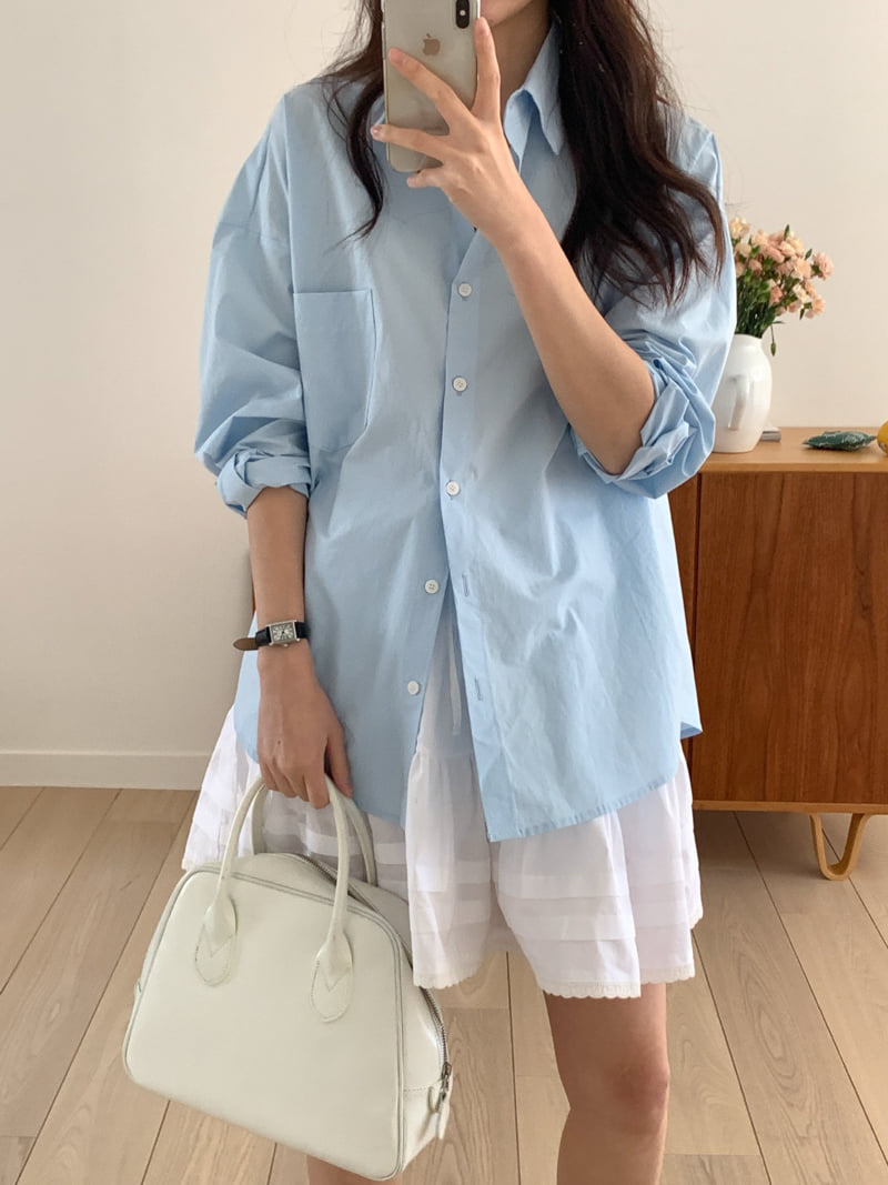 Osense - Korean Women Fashion - #womensfashion - Pastel Basic Shirt - 12