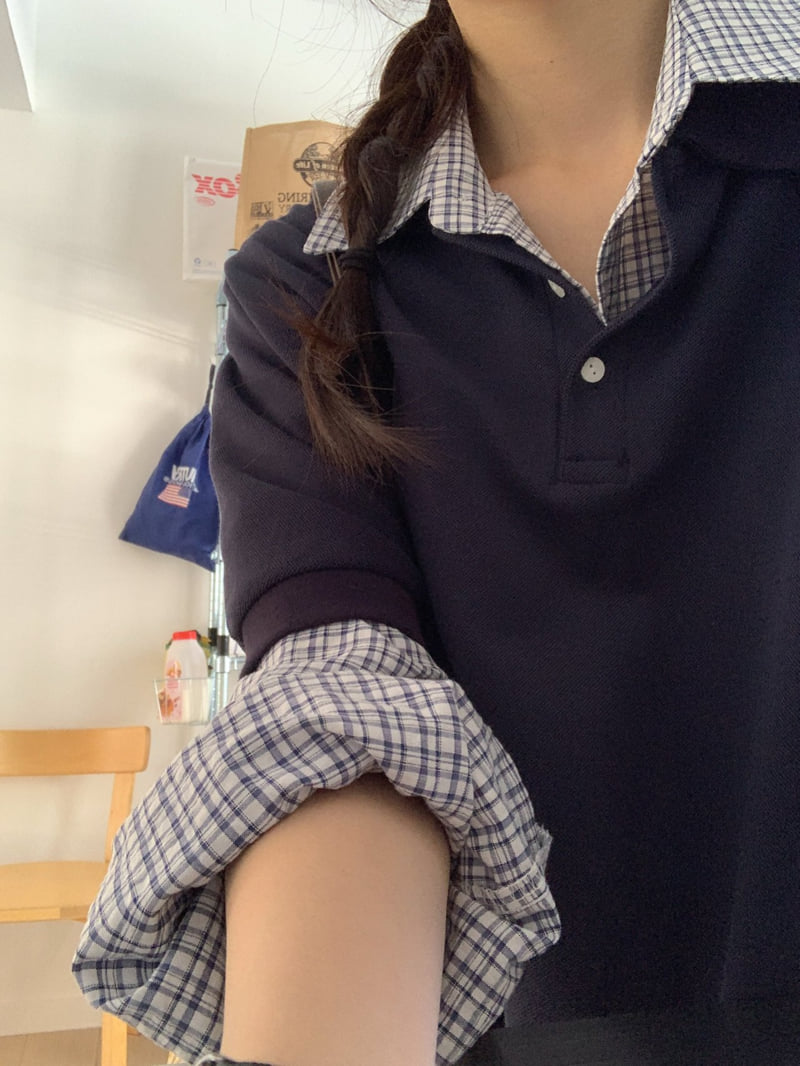Osense - Korean Women Fashion - #womensfashion - Friend Check Shirt - 11