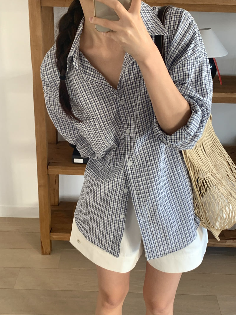 Osense - Korean Women Fashion - #womensfashion - Friend Check Shirt - 9
