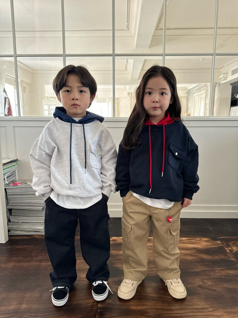 Our - Korean Children Fashion - #kidsshorts - Beams Color Matching Hoodie - 3