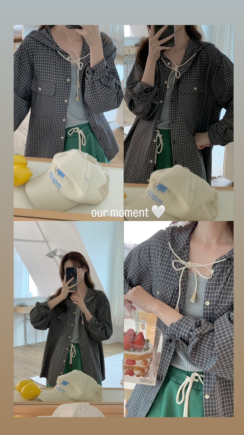 Our Moment - Korean Women Fashion - #momslook - Cinnamon Check Shirt