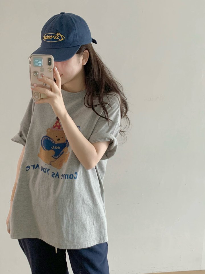 Our Moment - Korean Women Fashion - #momslook - Heart Bear Tee