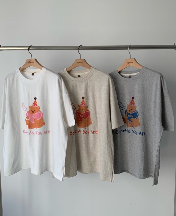 Our Moment - Korean Women Fashion - #momslook - Heart Bear Tee - 11