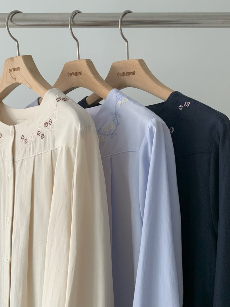 Our Moment - Korean Women Fashion - #pursuepretty - Shoe Embroidery Blouse - 12