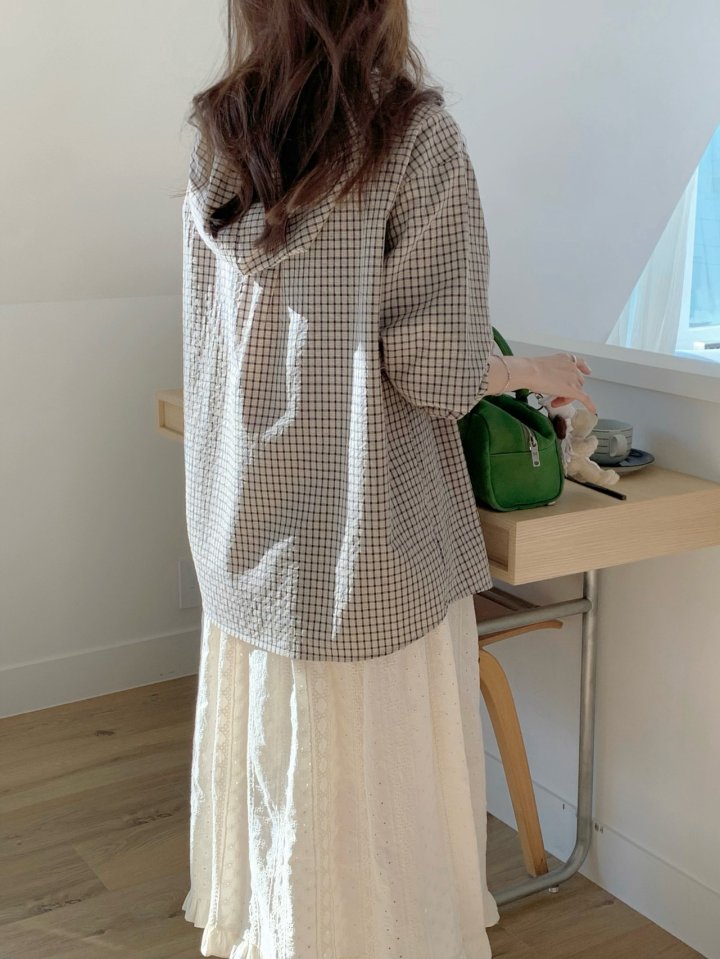 Our Moment - Korean Women Fashion - #romanticstyle - Cinnamon Check Shirt - 8