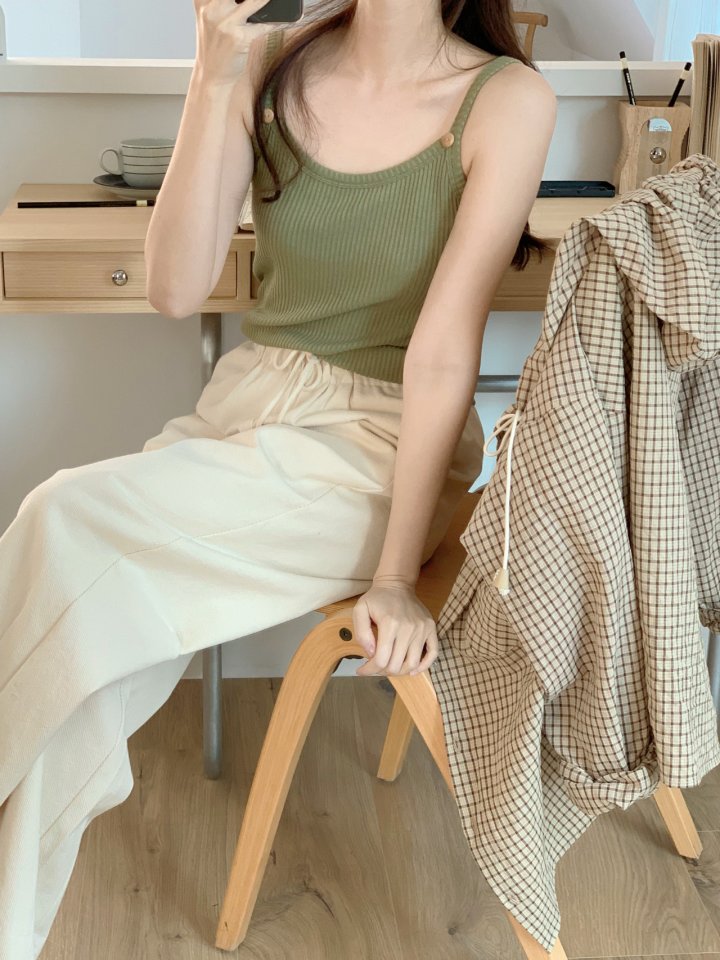 Our Moment - Korean Women Fashion - #vintageinspired - Bunny Rib Sleeveless Tee - 7