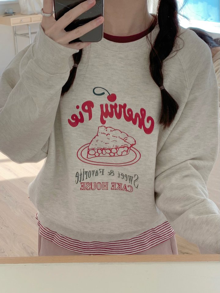 Our Moment - Korean Women Fashion - #vintageinspired - Cherry Pie Sweatshirts - 5