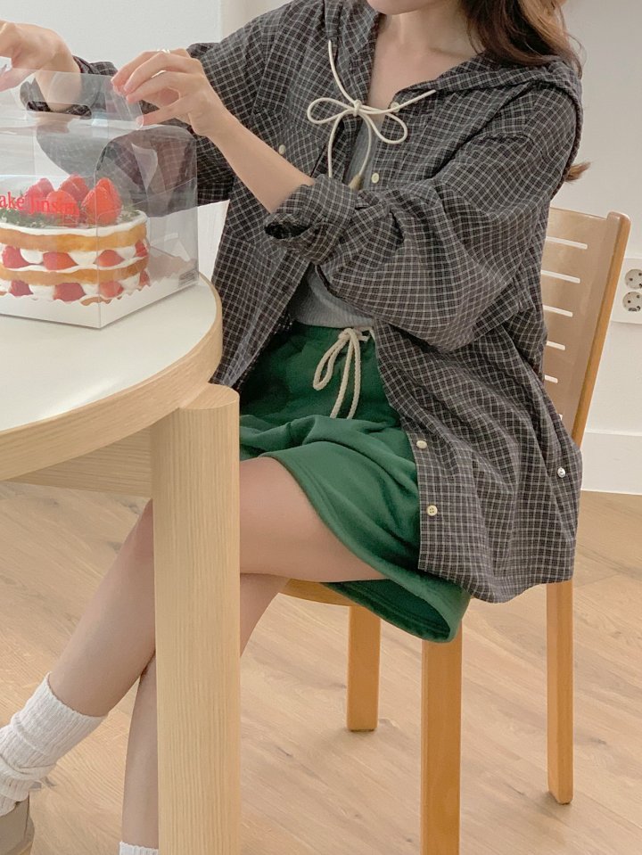 Our Moment - Korean Women Fashion - #womensfashion - Cinnamon Check Shirt - 3
