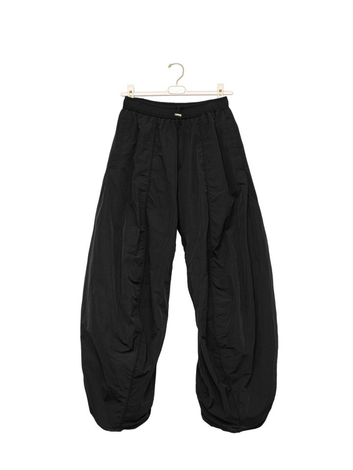 Paper Moon - Korean Women Fashion - #momslook - Nylon Drawstring Wide Twist Pattern Trousers - 9