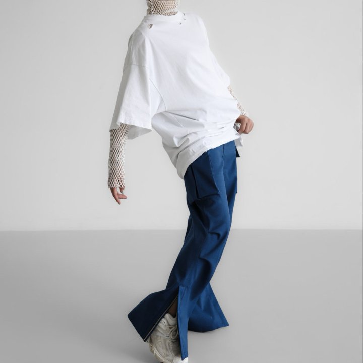 Paper Moon - Korean Women Fashion - #momslook - Oversized Pigment Cutting Detail Tee