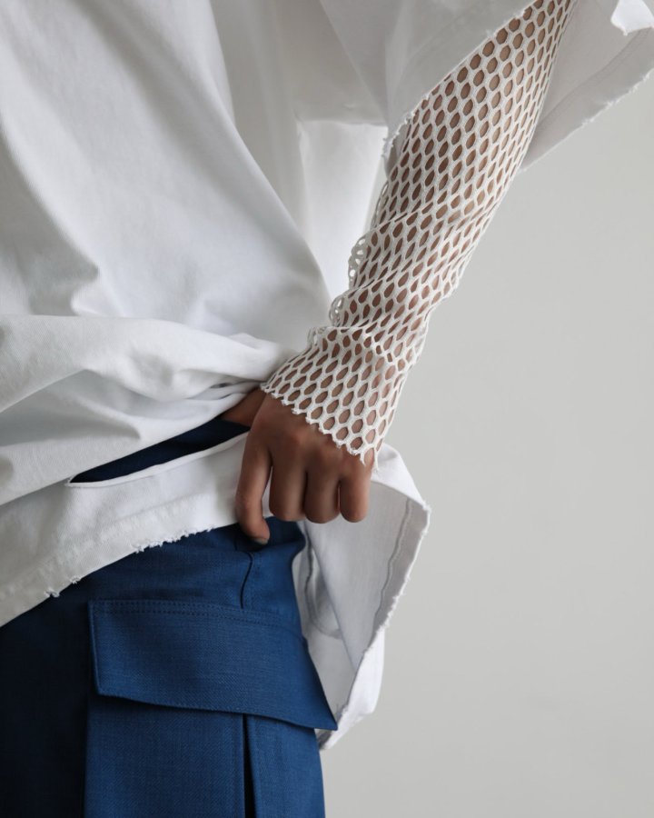 Paper Moon - Korean Women Fashion - #momslook - Oversized Pigment Cutting Detail Tee - 5