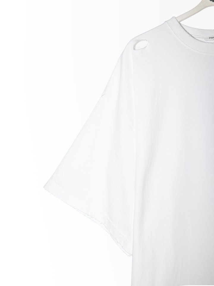 Paper Moon - Korean Women Fashion - #momslook - Oversized Pigment Cutting Detail Tee - 9