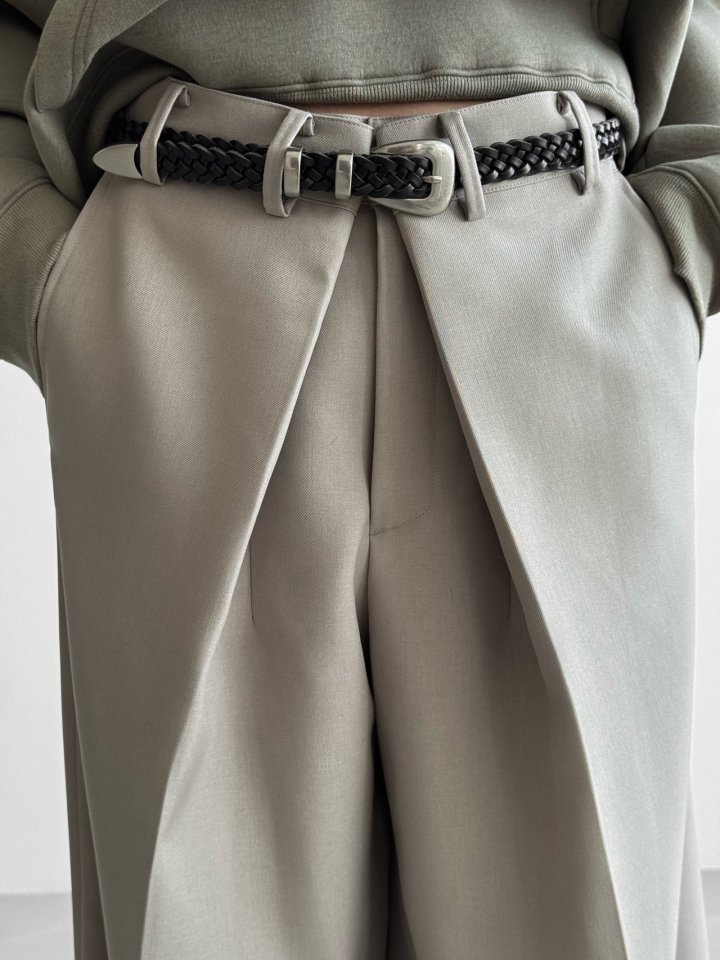 Paper Moon - Korean Women Fashion - #momslook - Oversized Wrapping Detail Wide Trousers