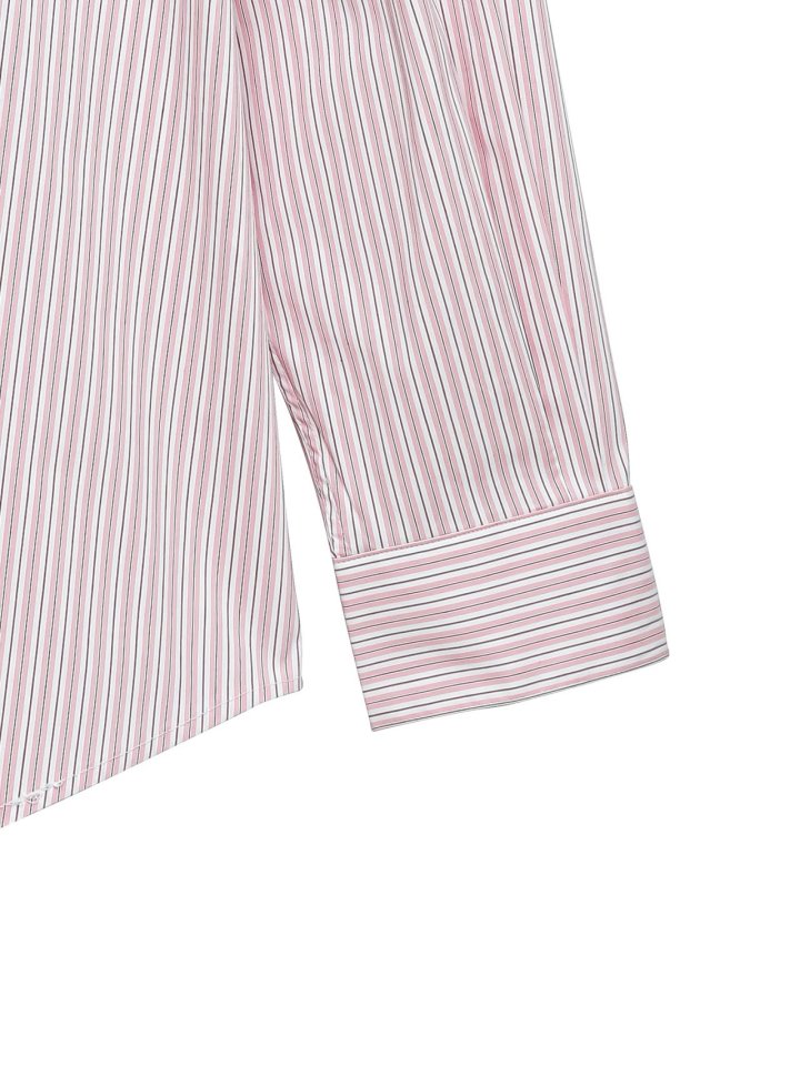 Paper Moon - Korean Women Fashion - #momslook - Boyfriend Fit Oversized Stripe Button Down Shirt - 11