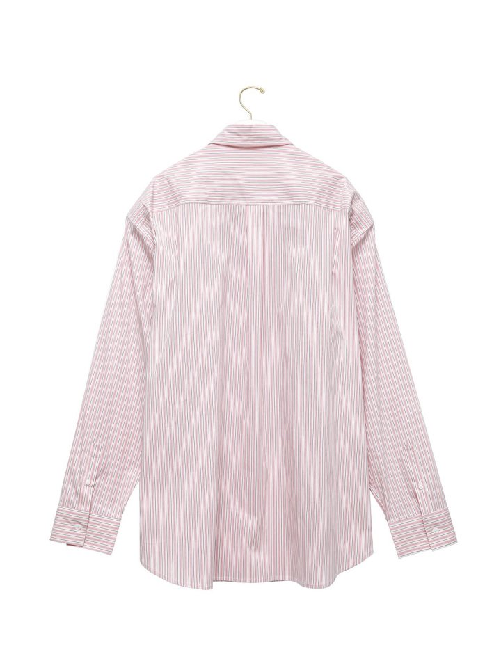 Paper Moon - Korean Women Fashion - #momslook - Boyfriend Fit Oversized Stripe Button Down Shirt - 5