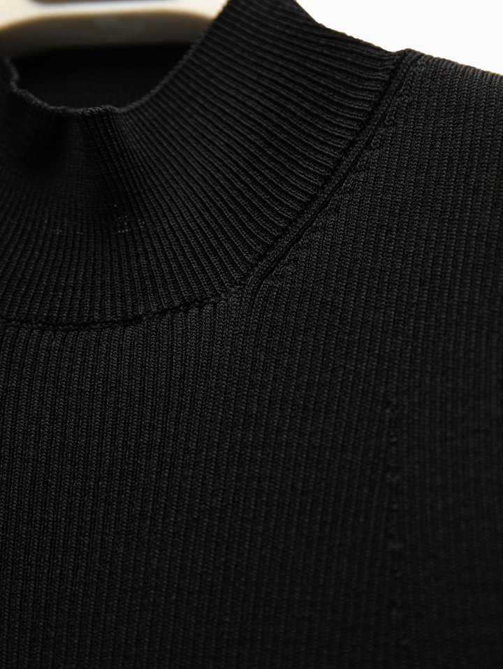 Paper Moon - Korean Women Fashion - #momslook - High Neck Ribbed Sleeveless Drop Knit Top - 7