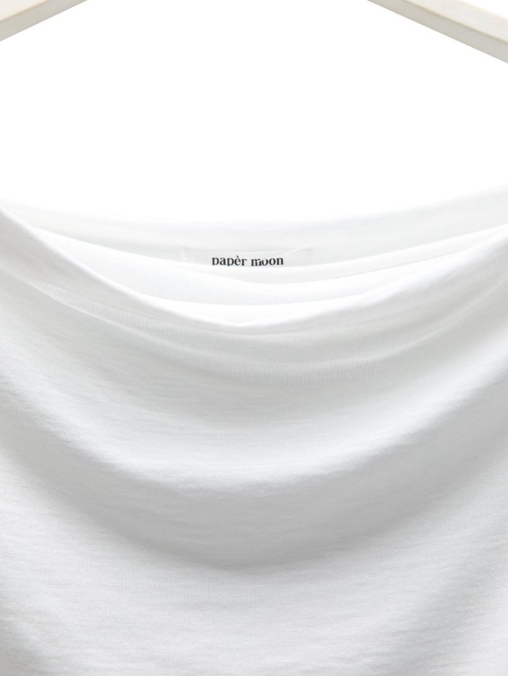 Paper Moon - Korean Women Fashion - #momslook - Side Shirring Draped Boatneck Detail Top - 7