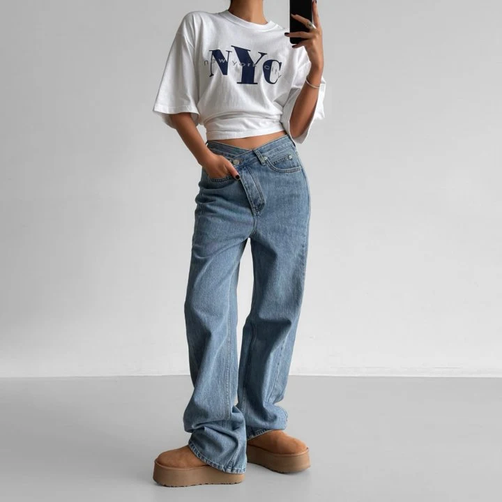 Paper Moon - Korean Women Fashion - #momslook - NYC Vintage Print Tee