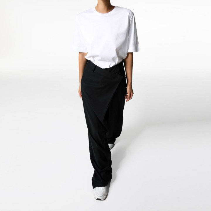 Paper Moon - Korean Women Fashion - #momslook - Asymmetry Pintuck Wide Maxi Trouser