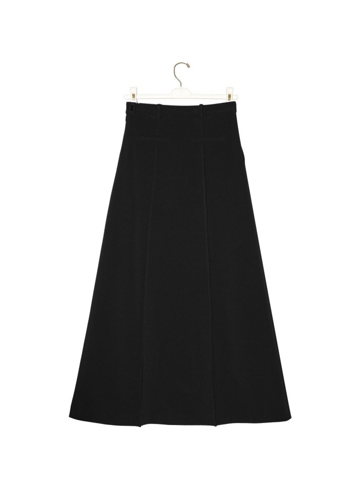 Paper Moon - Korean Women Fashion - #momslook - Pintuck Detail Maxi Flare Skirt - 6
