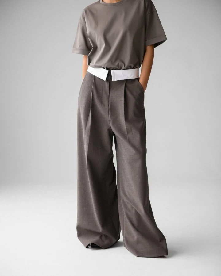 Paper Moon - Korean Women Fashion - #womensfashion - Colored Waist Wide Pintuck Trouser - 4