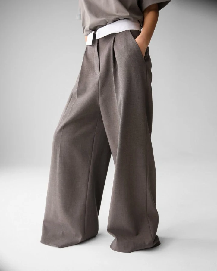 Paper Moon - Korean Women Fashion - #momslook - Colored Waist Wide Pintuck Trouser - 6