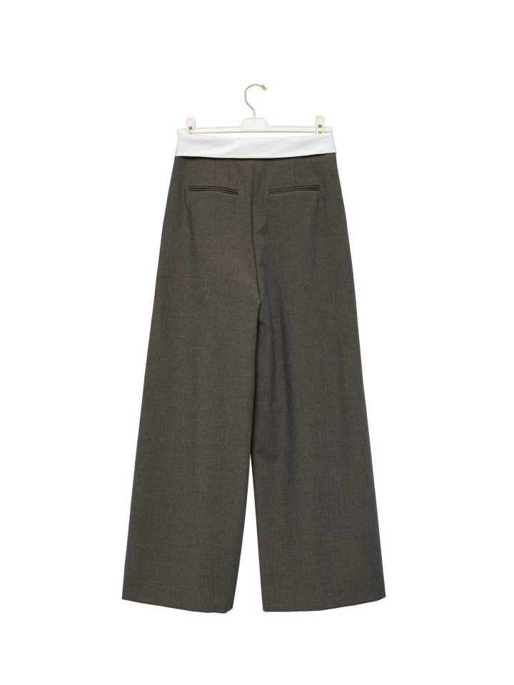 Paper Moon - Korean Women Fashion - #momslook - Colored Waist Wide Pintuck Trouser - 8