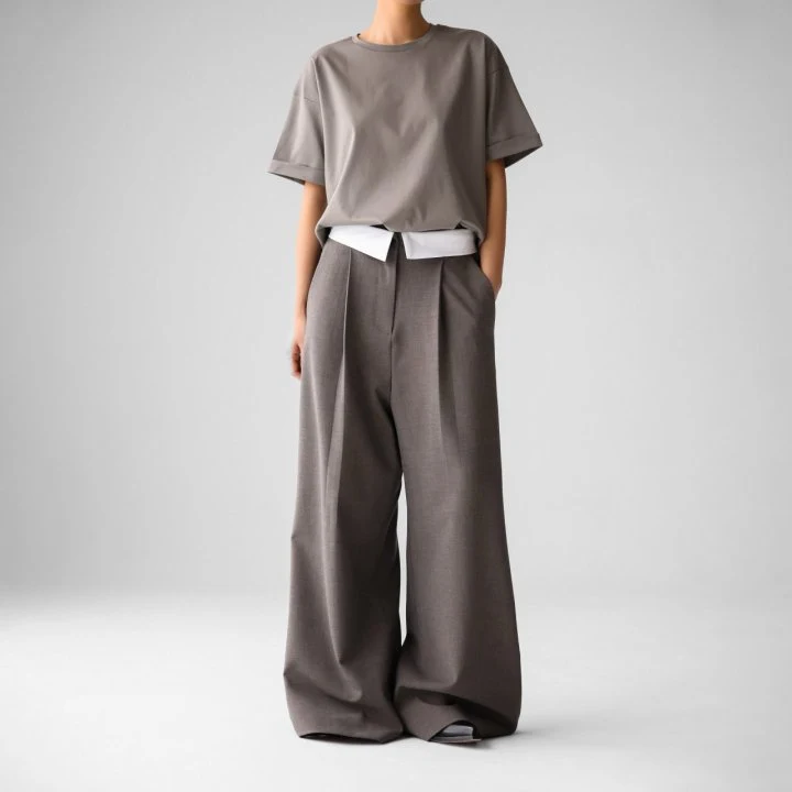 Paper Moon - Korean Women Fashion - #momslook - Premium Cotton Rolled Up Tee