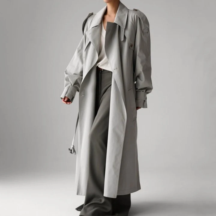 Paper Moon - Korean Women Fashion - #momslook - Classic Oversized Vintage Trench Coat - 9