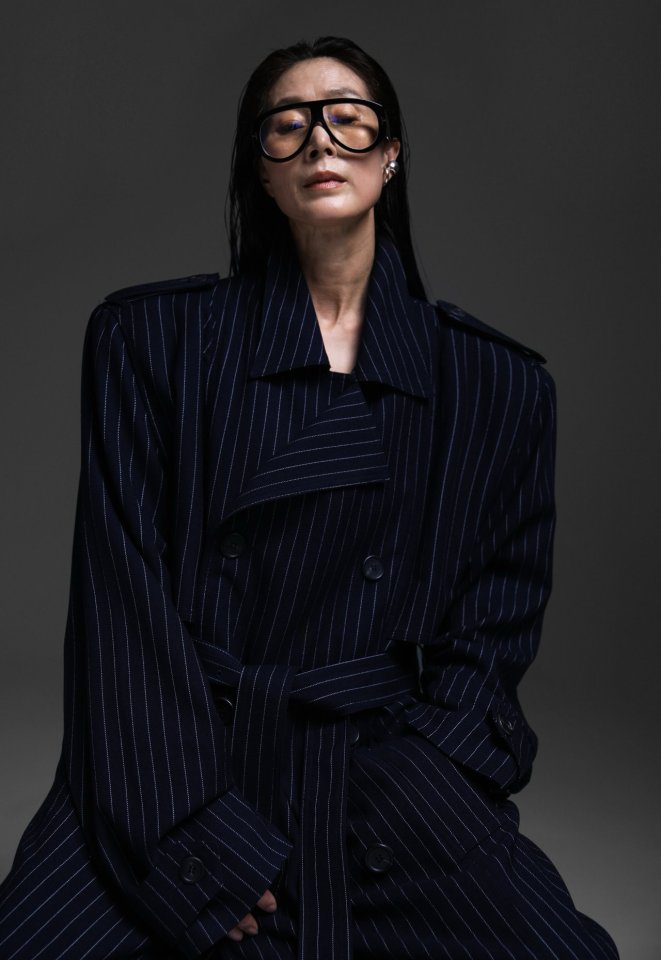 Paper Moon - Korean Women Fashion - #momslook - Pin Striped Padded Oversize Trench Coat - 2