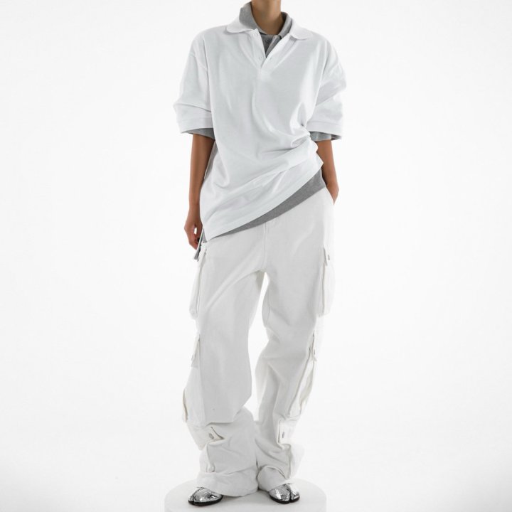 Paper Moon - Korean Women Fashion - #momslook - Classic Oversized Two Button PK Collar Polo Tee - 2